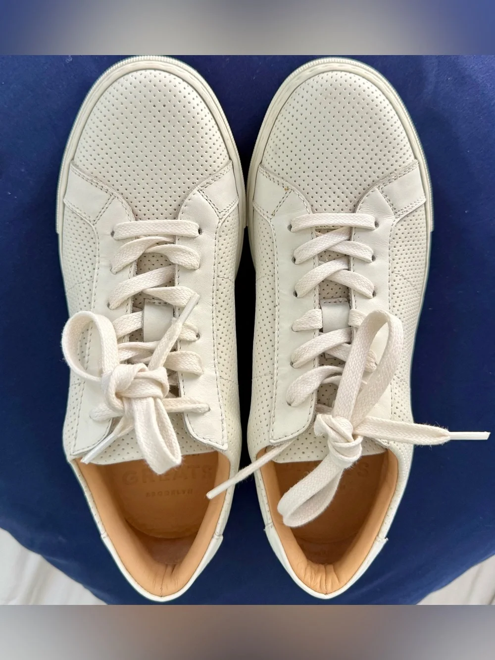 GREATS Royale Perforated White Leather Sneakers Made in Italy Men’s US 8.5 $185