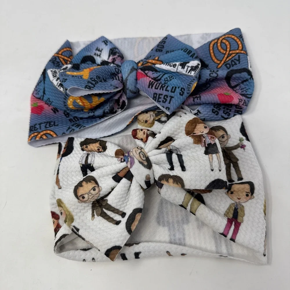 NEW Handmade The Office Elastic Infant Baby Toddler Size Headband‎ Bow Wrap
