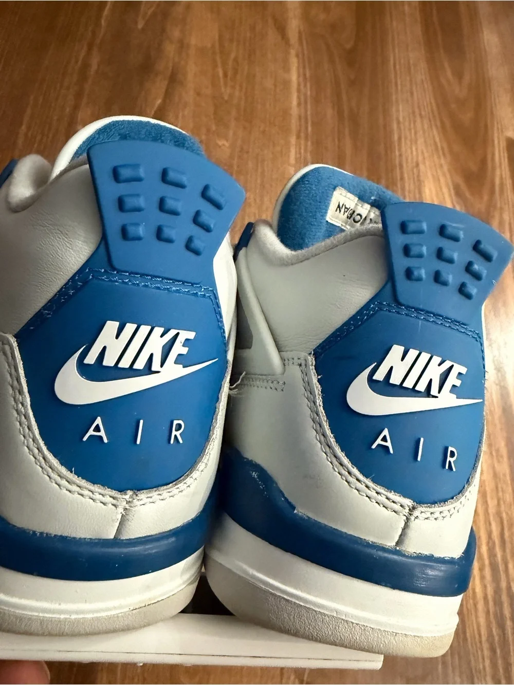 Excellent Air Jordan 4 Retro 2024 Off White/Military Blue GS Sz6Y