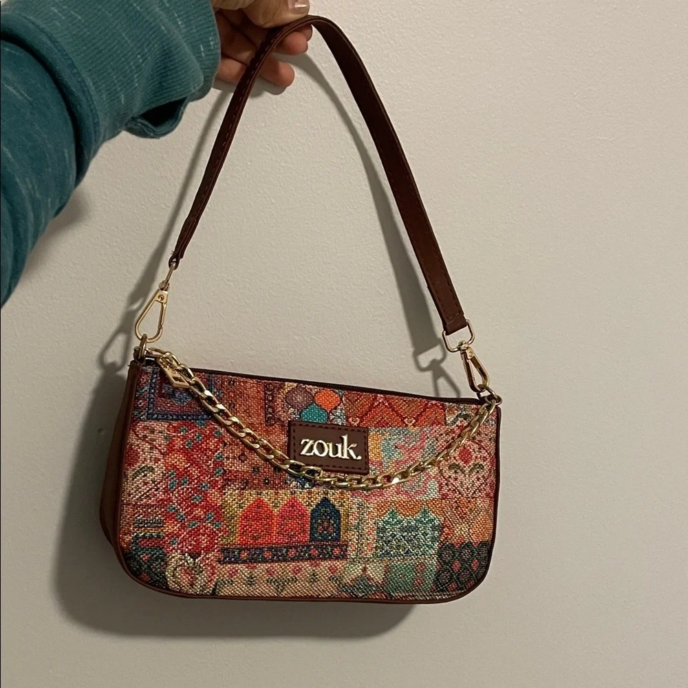 Multicolor Women's Bag with Chain Detail