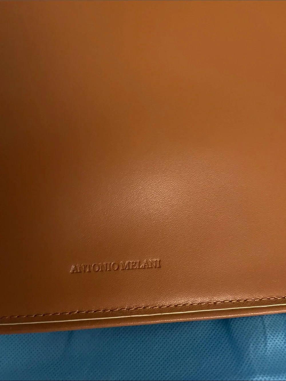 ANTONIO MELANI Rita Cognac Envelope Wristlet Clutch