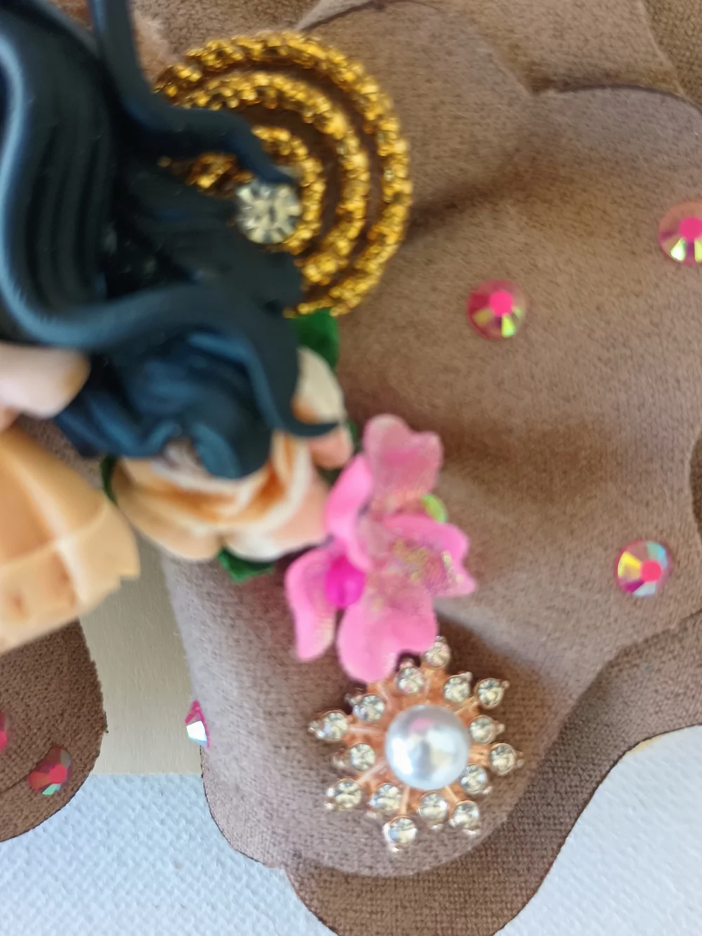 Brown Doll Accent Bow Hair Clip for Kids — Cute Decorative Accessory