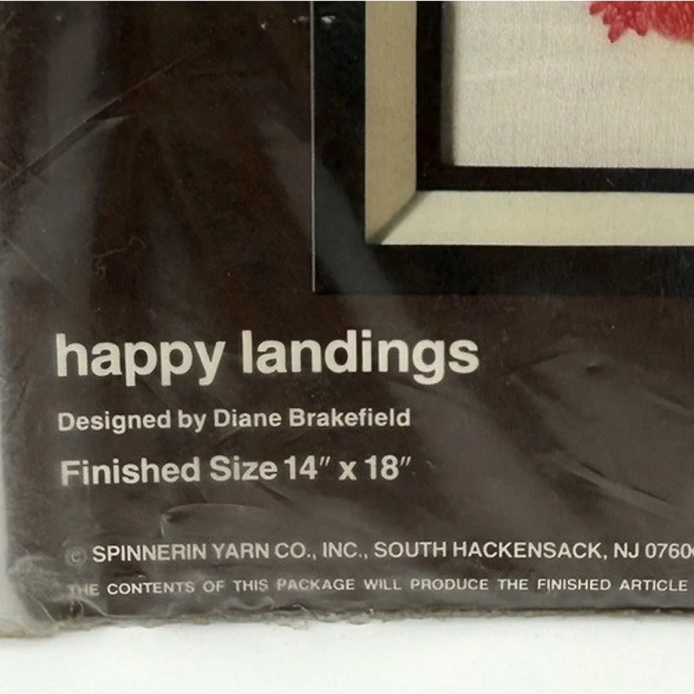 Vintage Crewel Kit Happy Landings Spinnerin Stitchery #ST 1066 Panda NOS Sealed