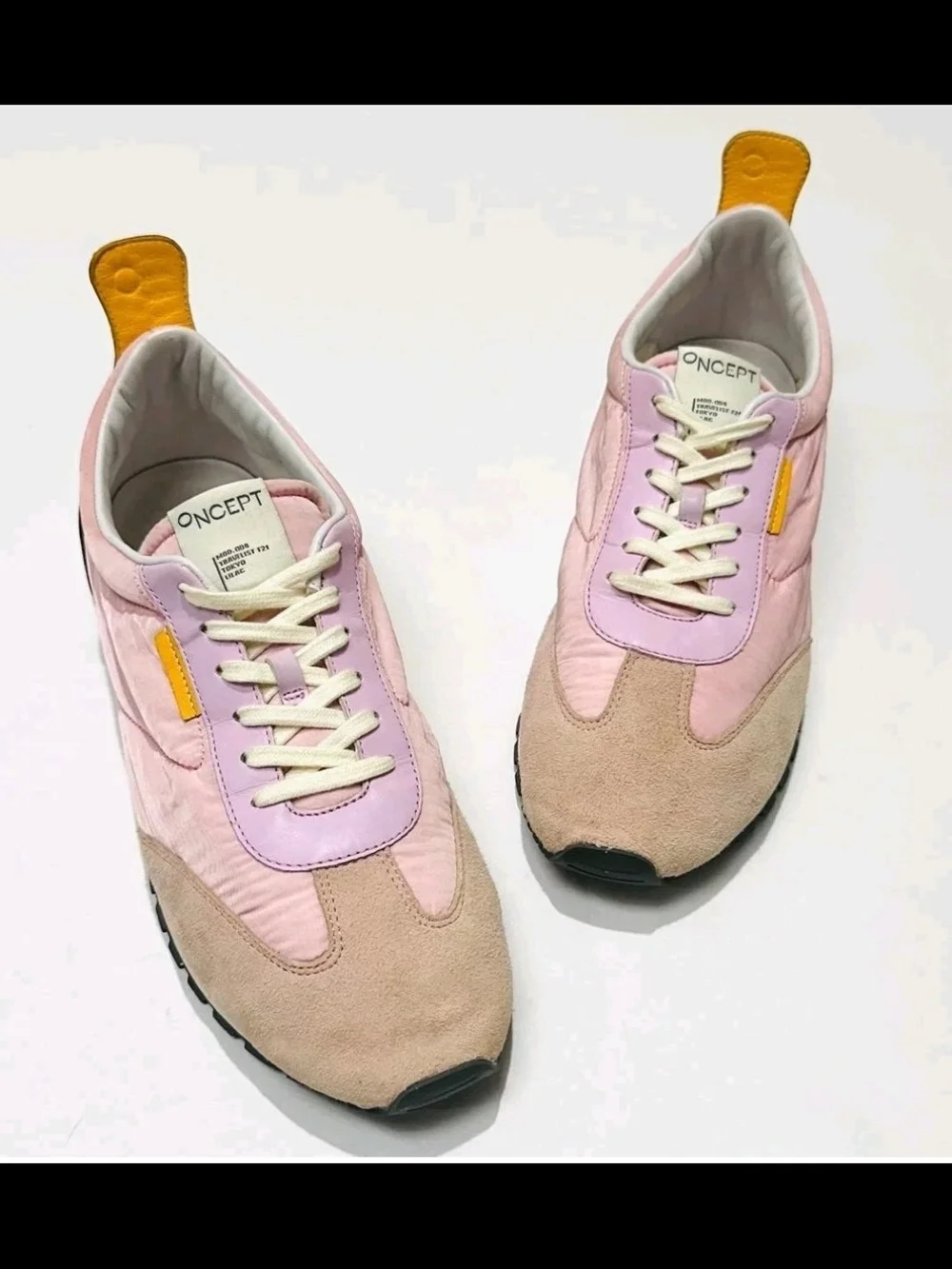 Oncept Tokyo Minimal Sneaker Lilac Pink Suede Nylon Retro Womens 10 Ultra Light