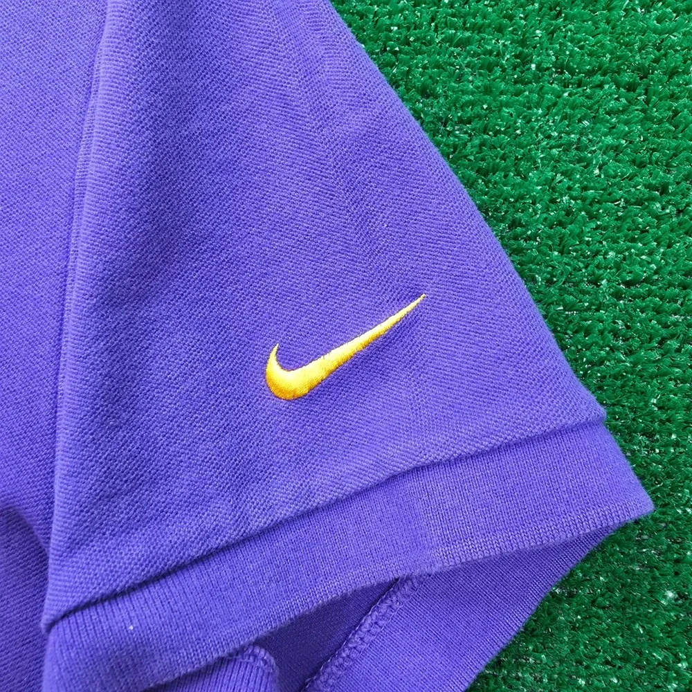 Nike LSU Tigers Team Edition Pique Polo Shirt Mens XL Purple Short Sleeve NCAA