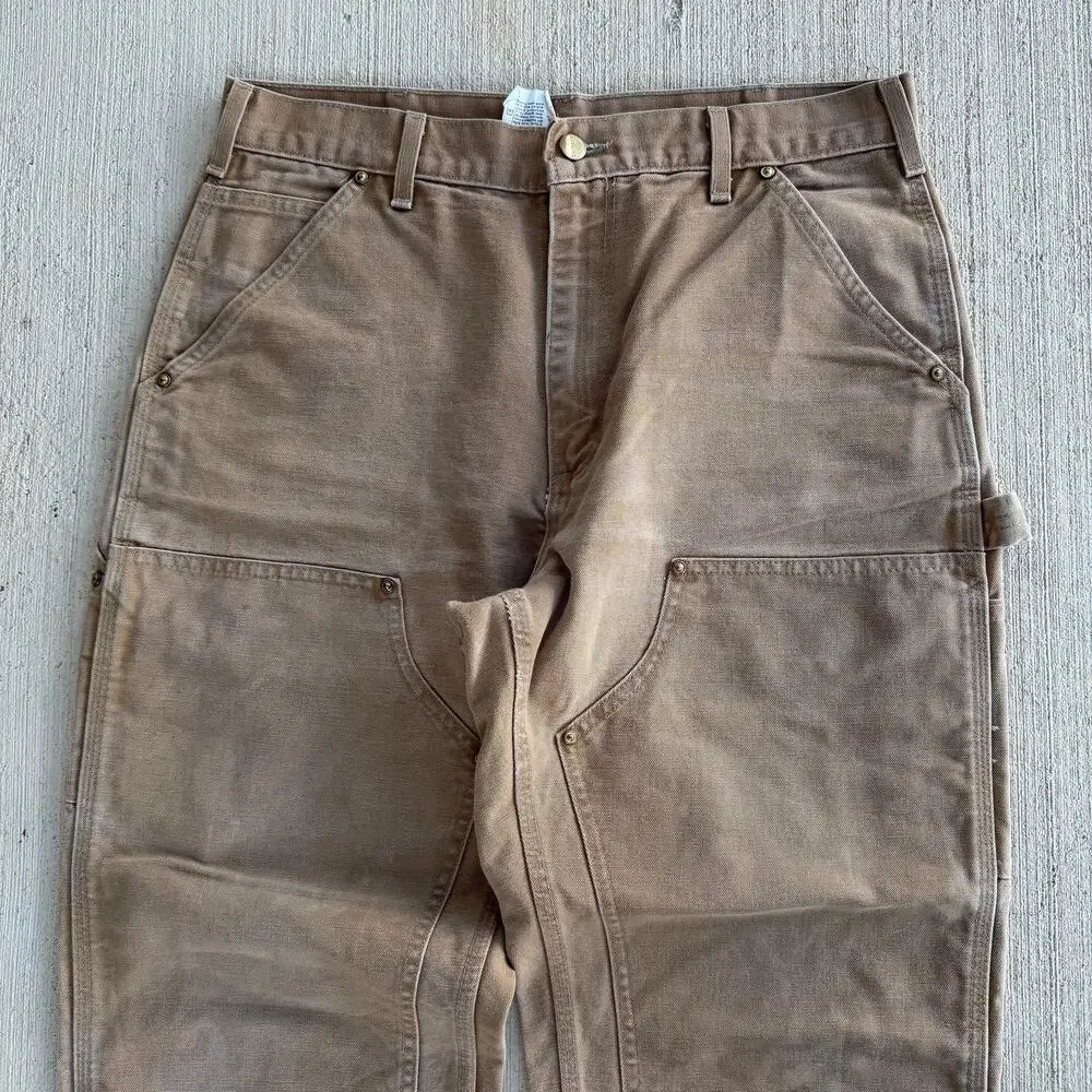 Carhartt faded brown double knee work wear carpenter pants