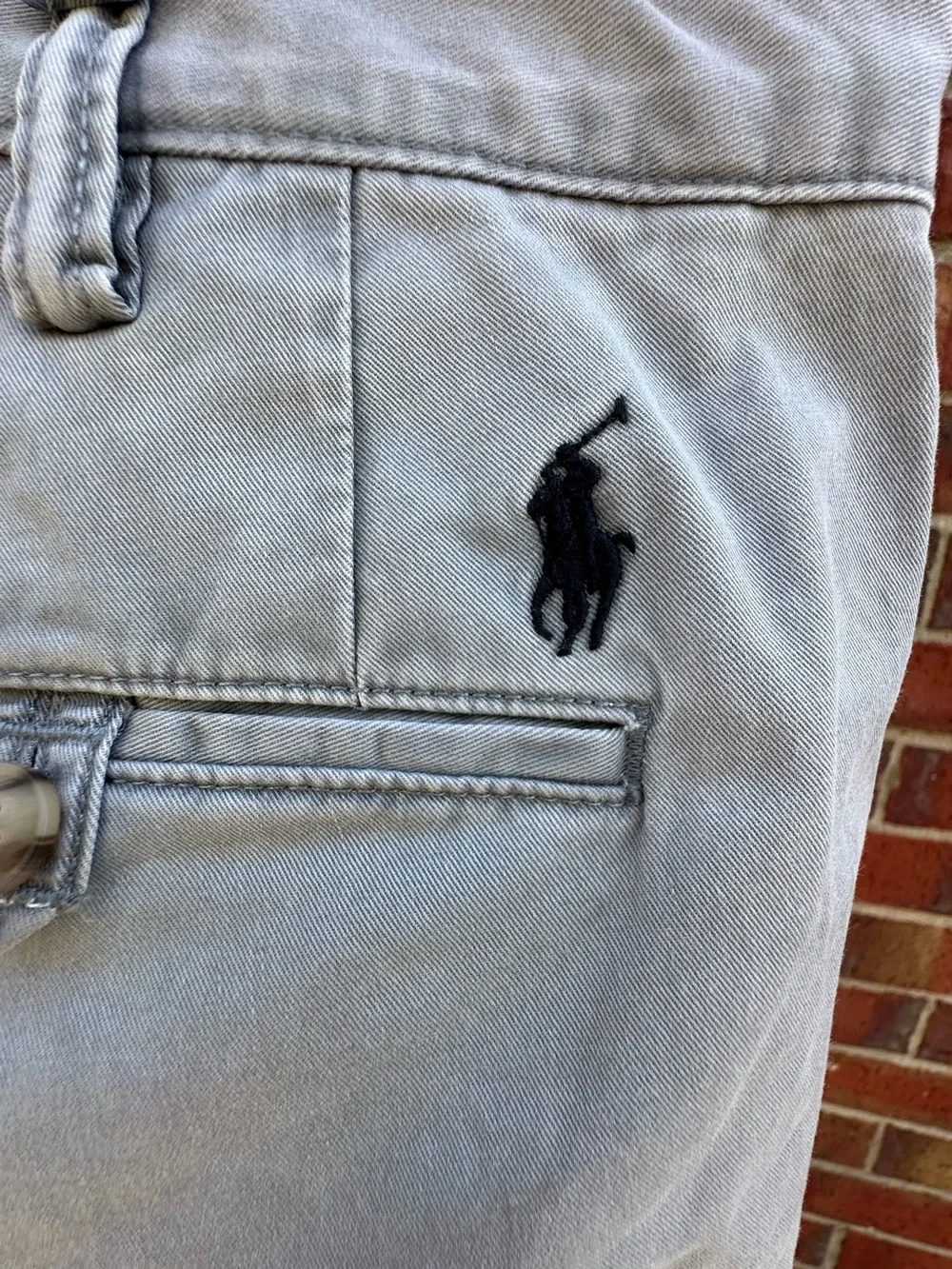 POLO Ralph Lauren Chino Soft Gray Stretch Classic Pants StraightPony Logo Preppy
