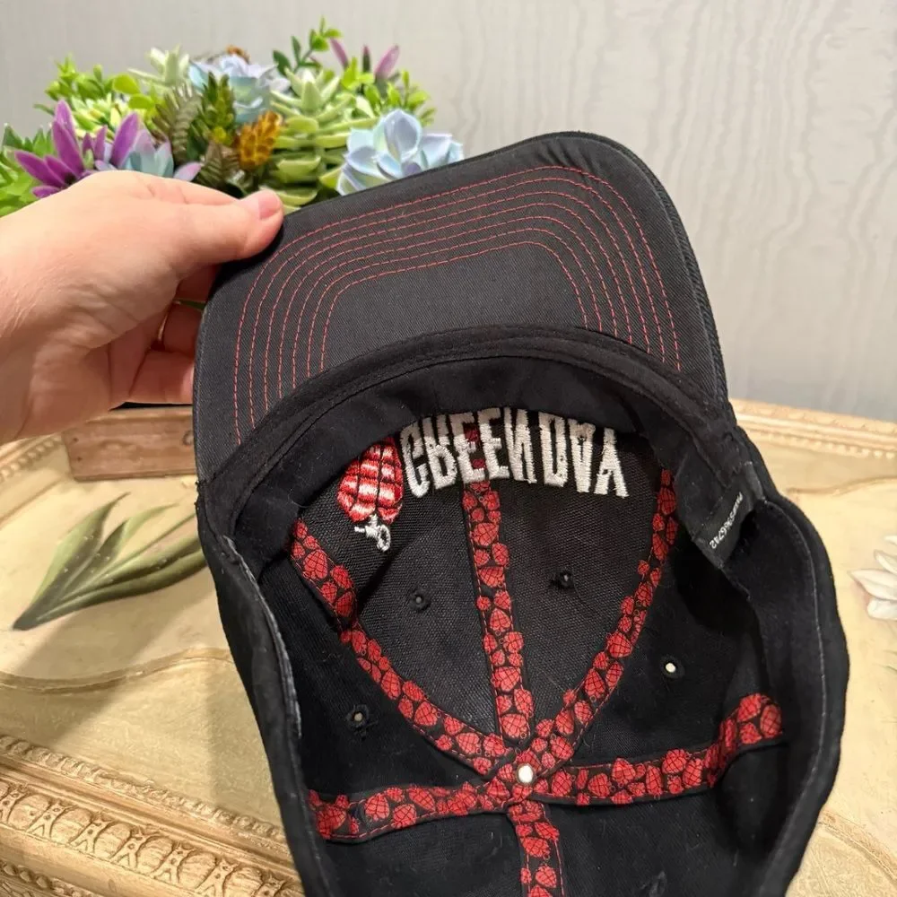 Anoma 2006 Y2K Green Day Fine Wale Corduroy Cotton Spandex Fitted Cap Black Red