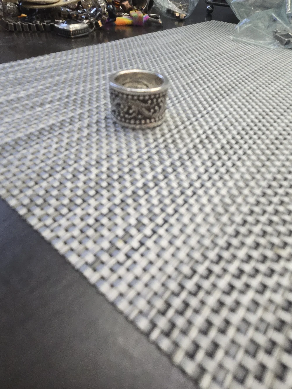Silver Filigree Women's Band Ring