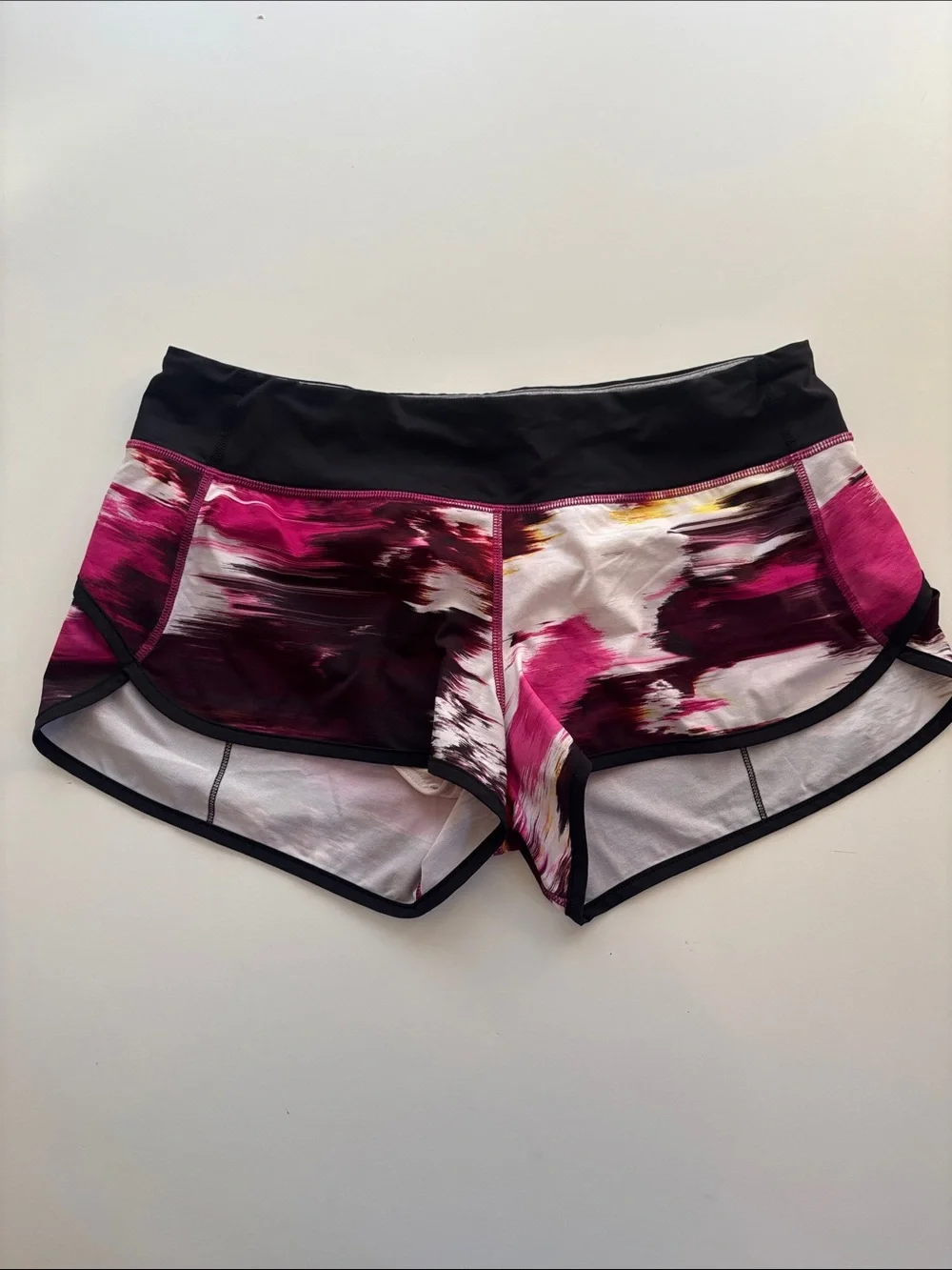 lululemon athletica Pink Magenta and Black Printed Running Shorts -565