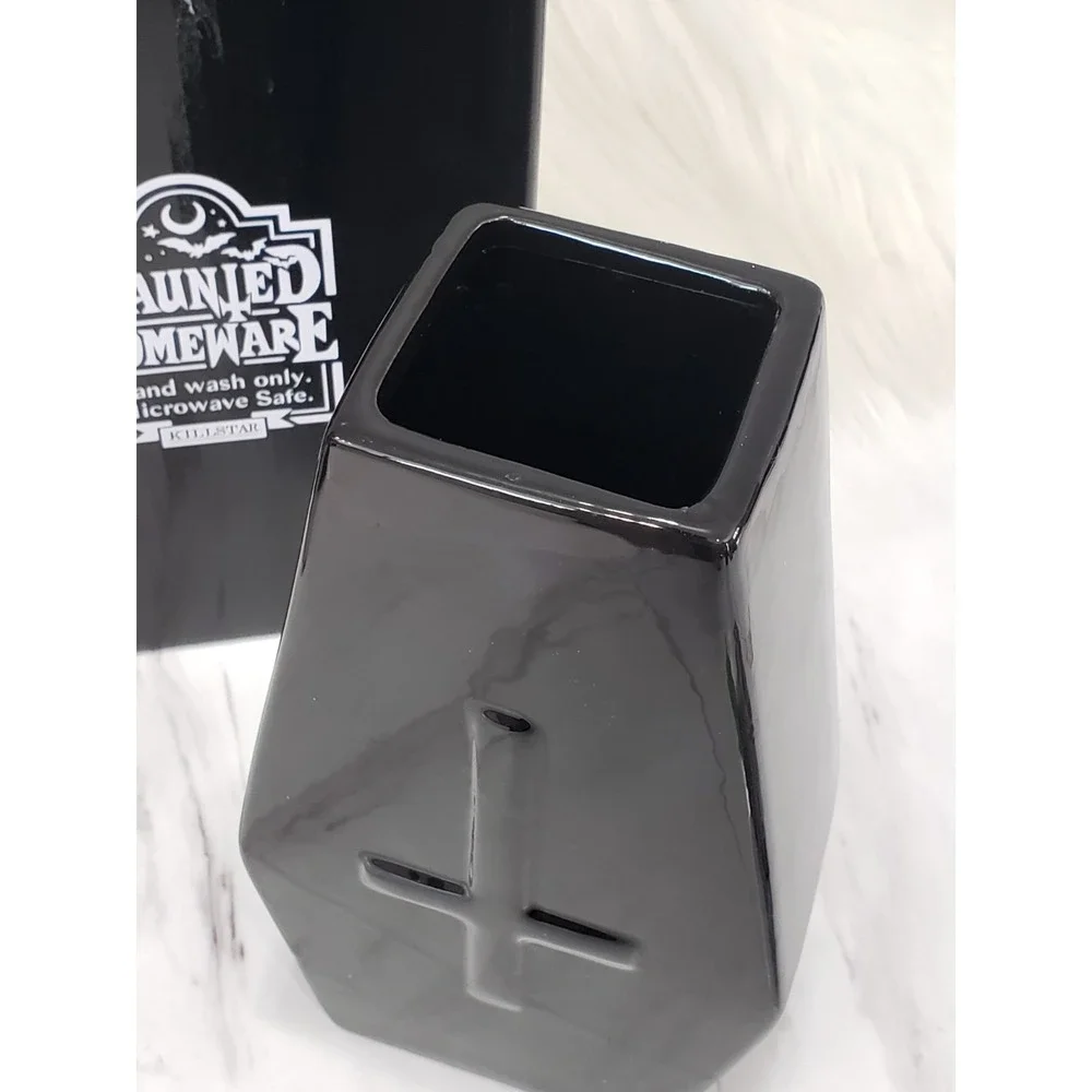 NEW KILLSTAR Coffin Flower Vase Home Decor Gothic Halloween Upside Down Crucifix