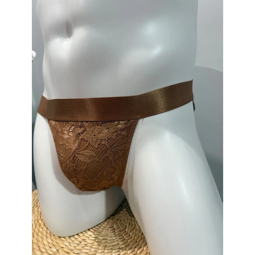 Cosabella Never Say Never Men's Lace Jock Strap Nude TRE NWT Size XL
