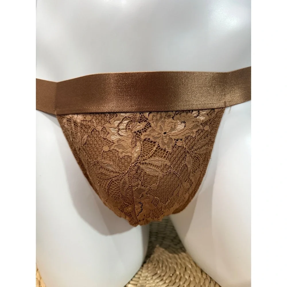 Cosabella Never Say Never Men's Lace Jock Strap Nude TRE NWT Size XL