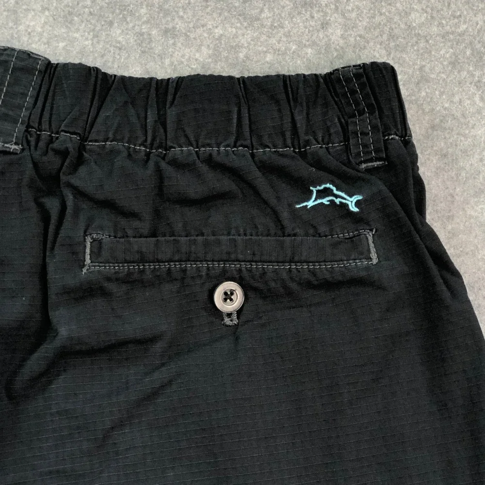Tommy Bahama Mens Cargo Shorts M Black Resort Island Cotton Blend Casual Relax