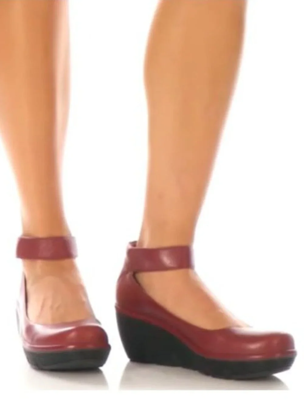 Clarks Women's Burgundy Clarene Tide Printed Wedge Heel Pump Shoes Size US 7.5