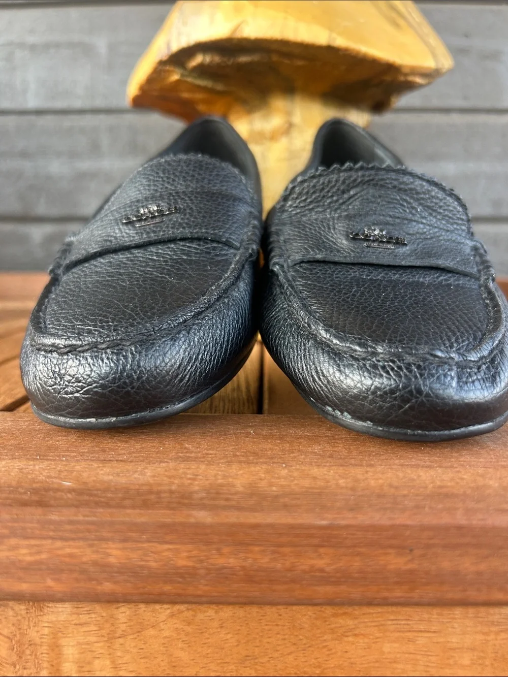 Coach Odette Women's Black Leather Penny Loafers NWOT