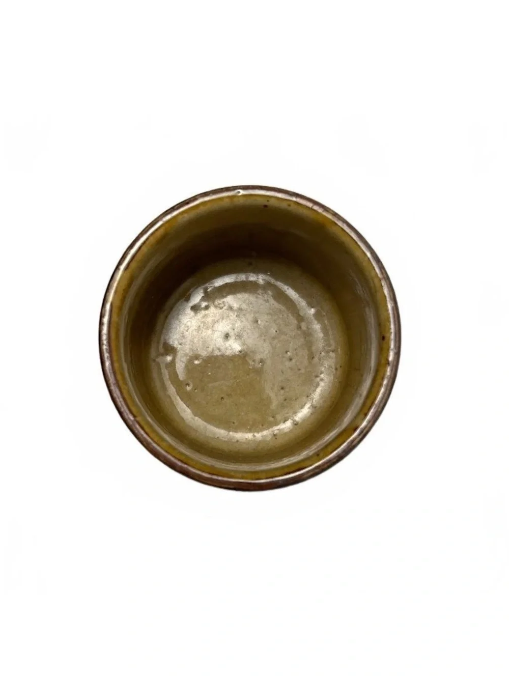 Handcrafted Ceramic Tea Cup with Earth Tone Stripes