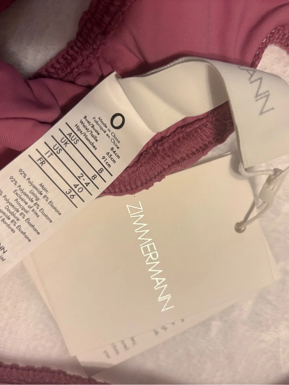 NWT Zimmerman textured Bikini Set - Dusty Rose 2