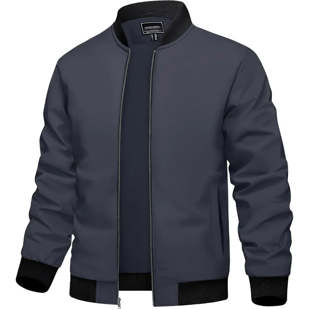 Men's Lightweight Stylish Casual Winter Warm #02 White Bomber Jacket Coats