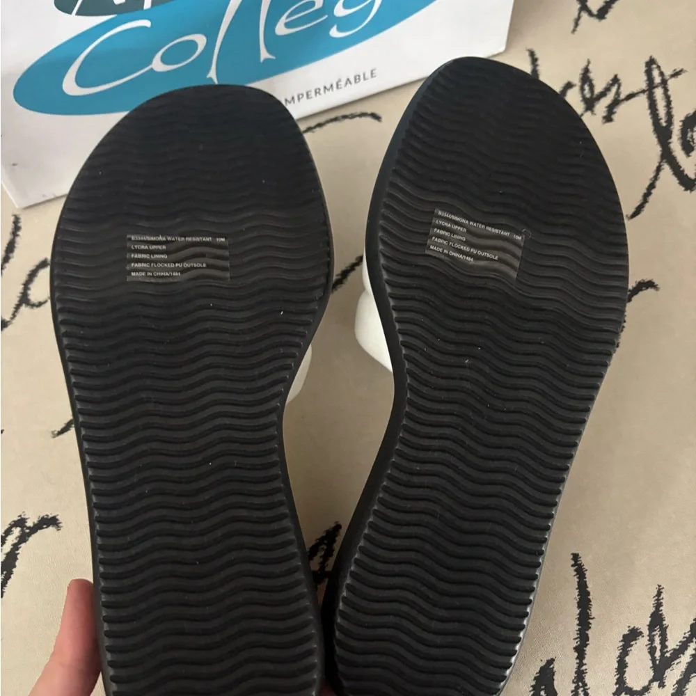 AQUA COLLEGE  Water Resistant Quilted Simona  Platform Slip On Slide Sandals #2