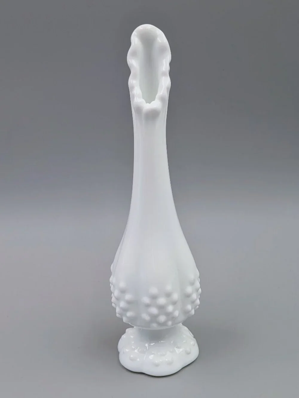Vintage White Milk Glass Fenton Hobnail Bud Vase