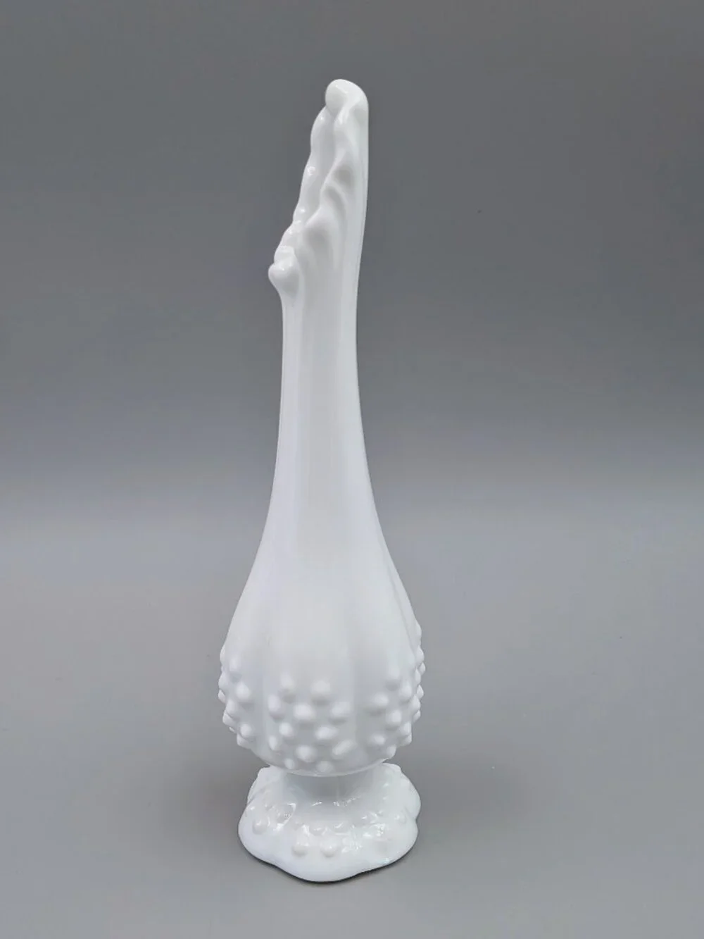 Vintage White Milk Glass Fenton Hobnail Bud Vase