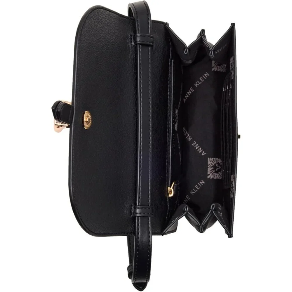 Womens Crossbody Bag Polyester Snap Buckle Flap Black Everyday Carry