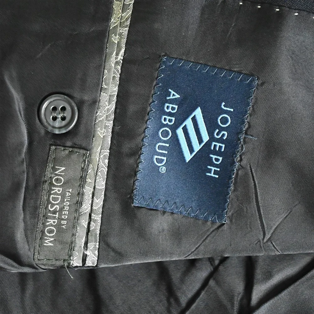Joseph Abboud 46R Navy Blue USA Made‎ 100% Wool Mens Blazer Jacket Sport Coat