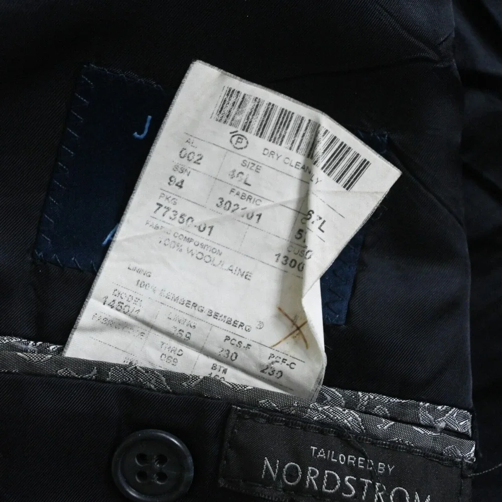 Joseph Abboud 46R Navy Blue USA Made‎ 100% Wool Mens Blazer Jacket Sport Coat