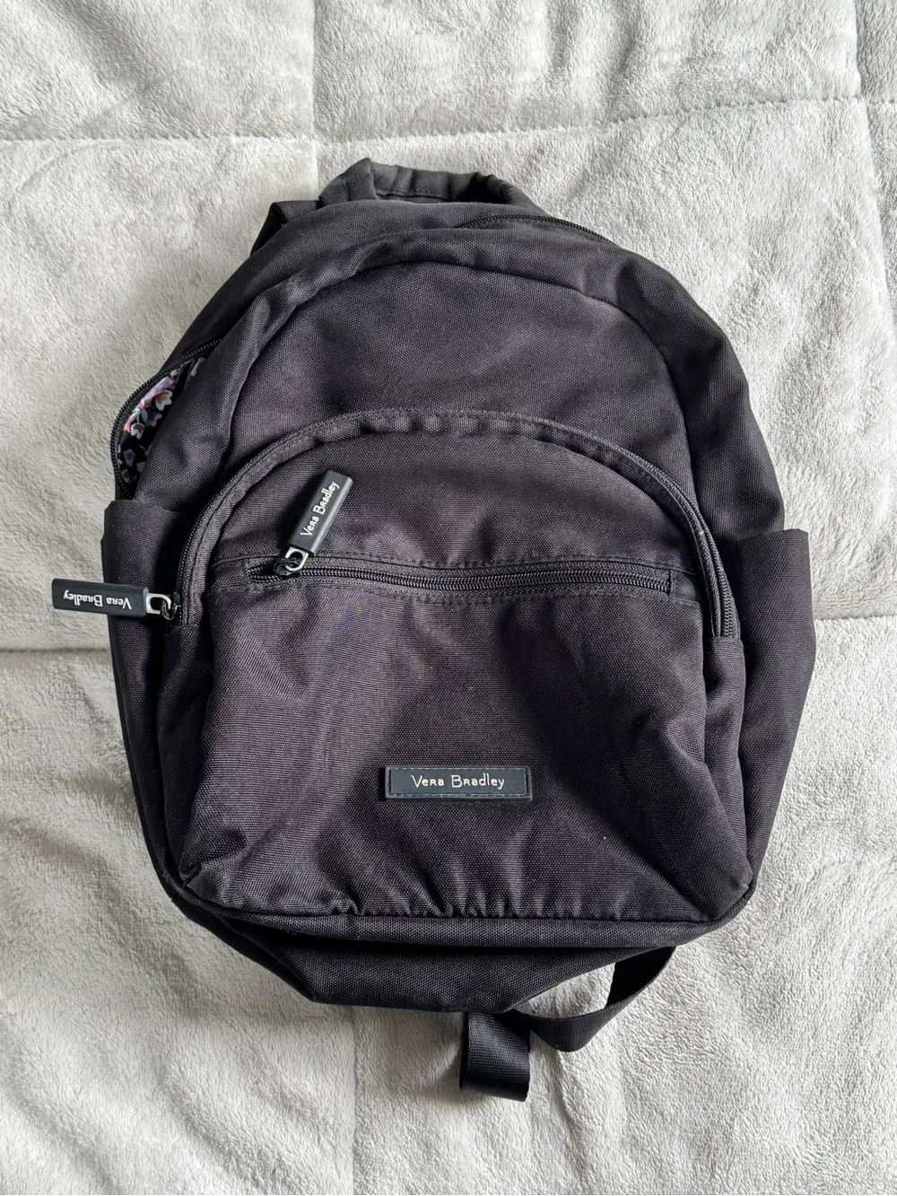 Vera Bradley Black Everyday Backpack with Floral Trim