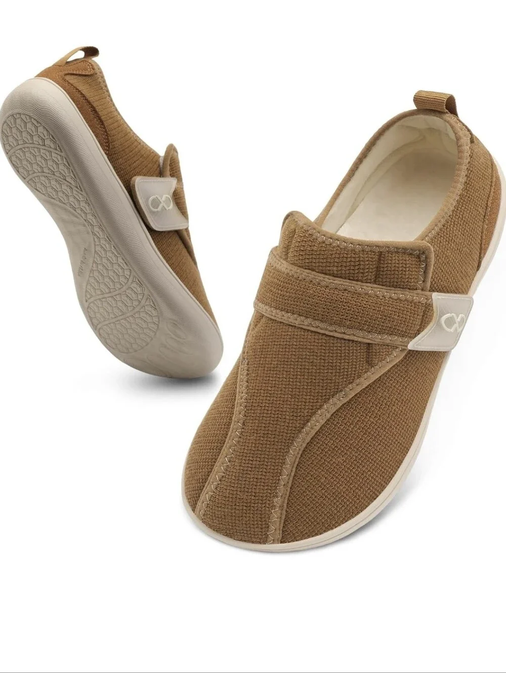 Mens Slippers Wide Diabetic Shoes with Adjustable Strap Size 43