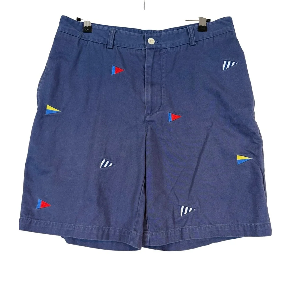 Vineyard Vines Mens 32 Navy Blue Nautical Signal Flag Preppy Breaker Shorts