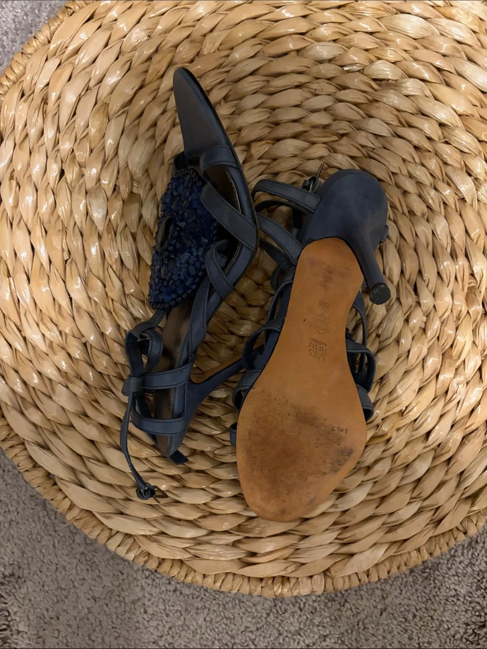 Saks Fifth Avenue navy strappy