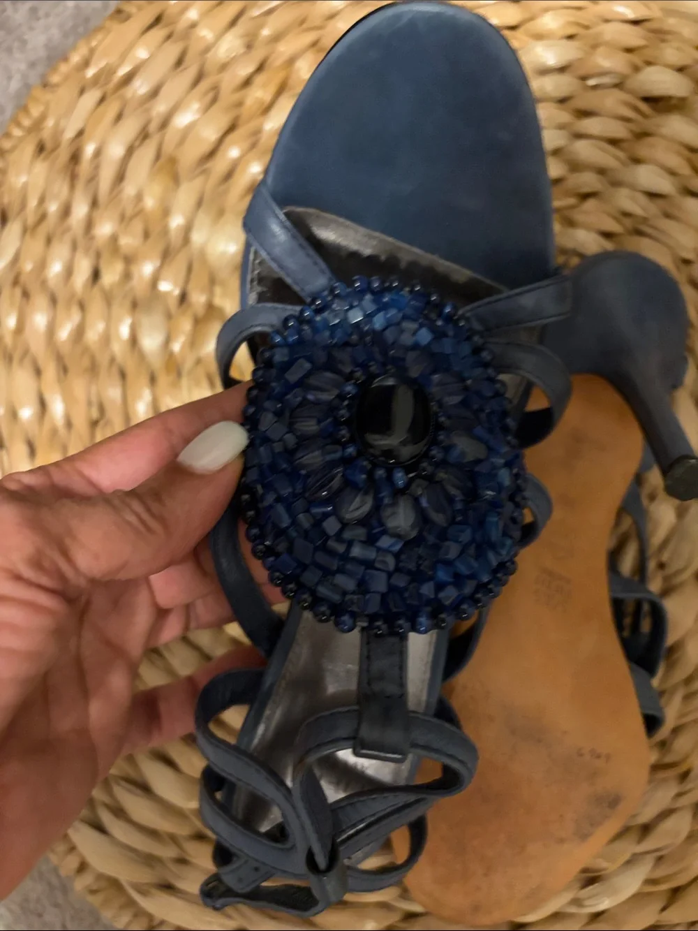 Saks Fifth Avenue navy strappy