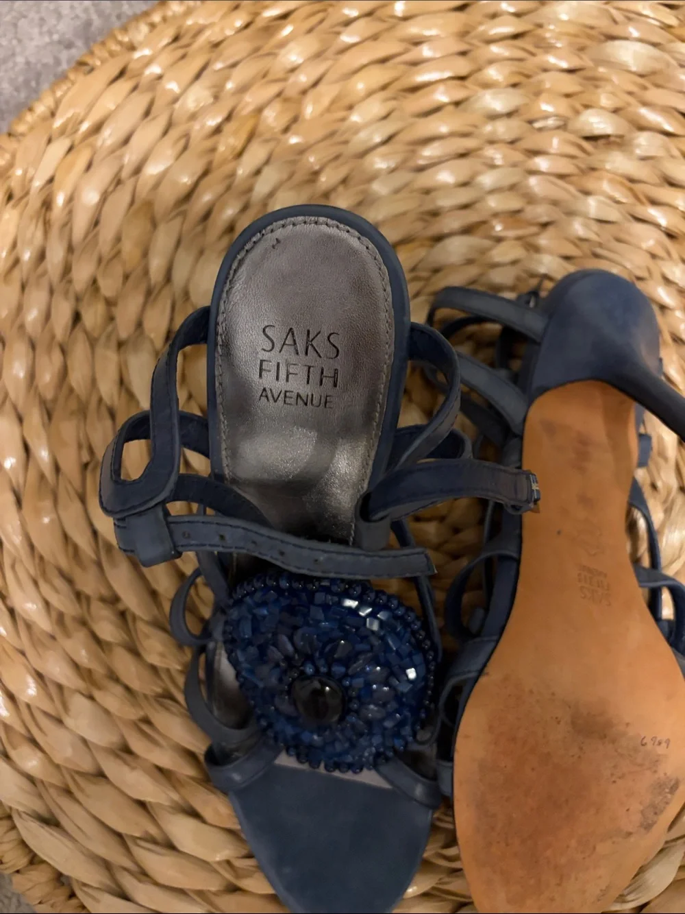 Saks Fifth Avenue navy strappy