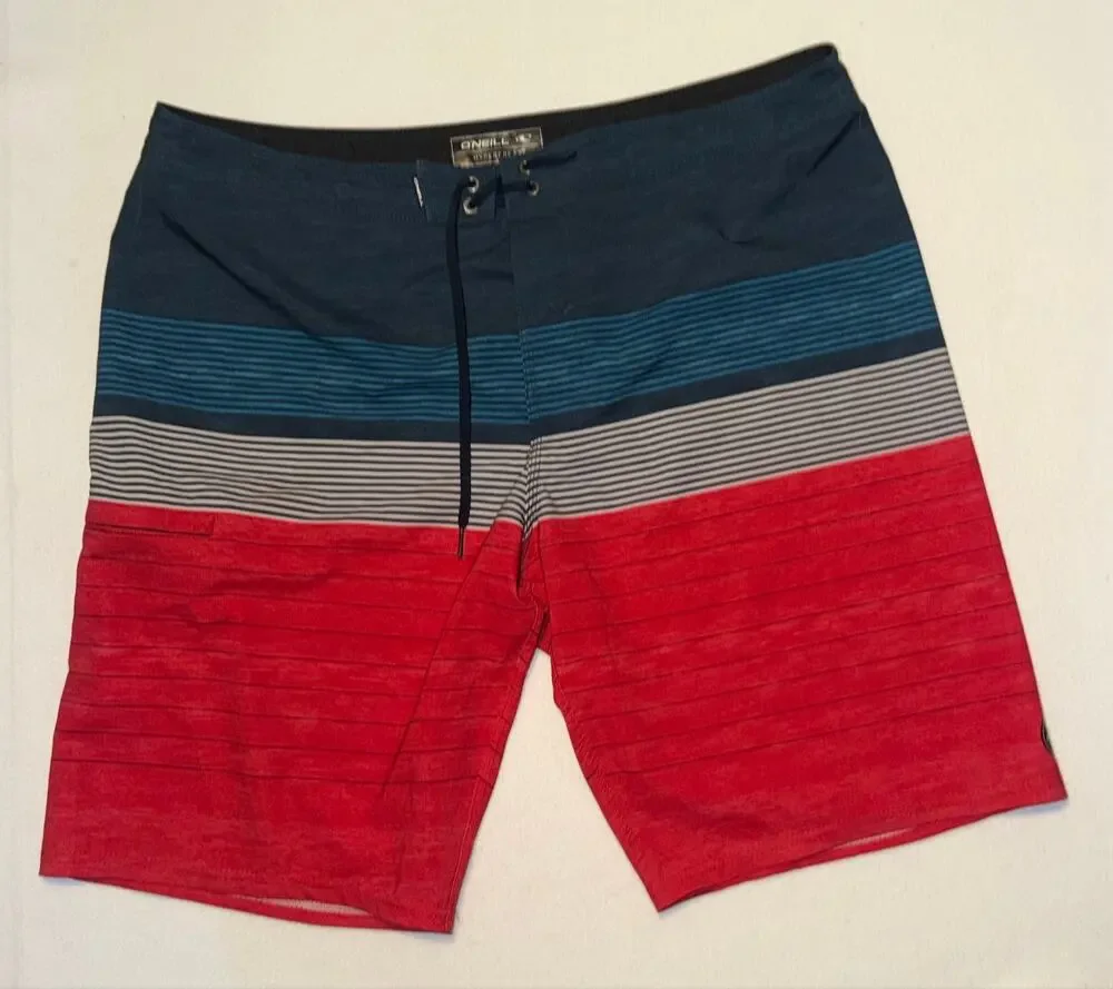 O’Neal hyperfreak heist red & white & blue  boardshorts