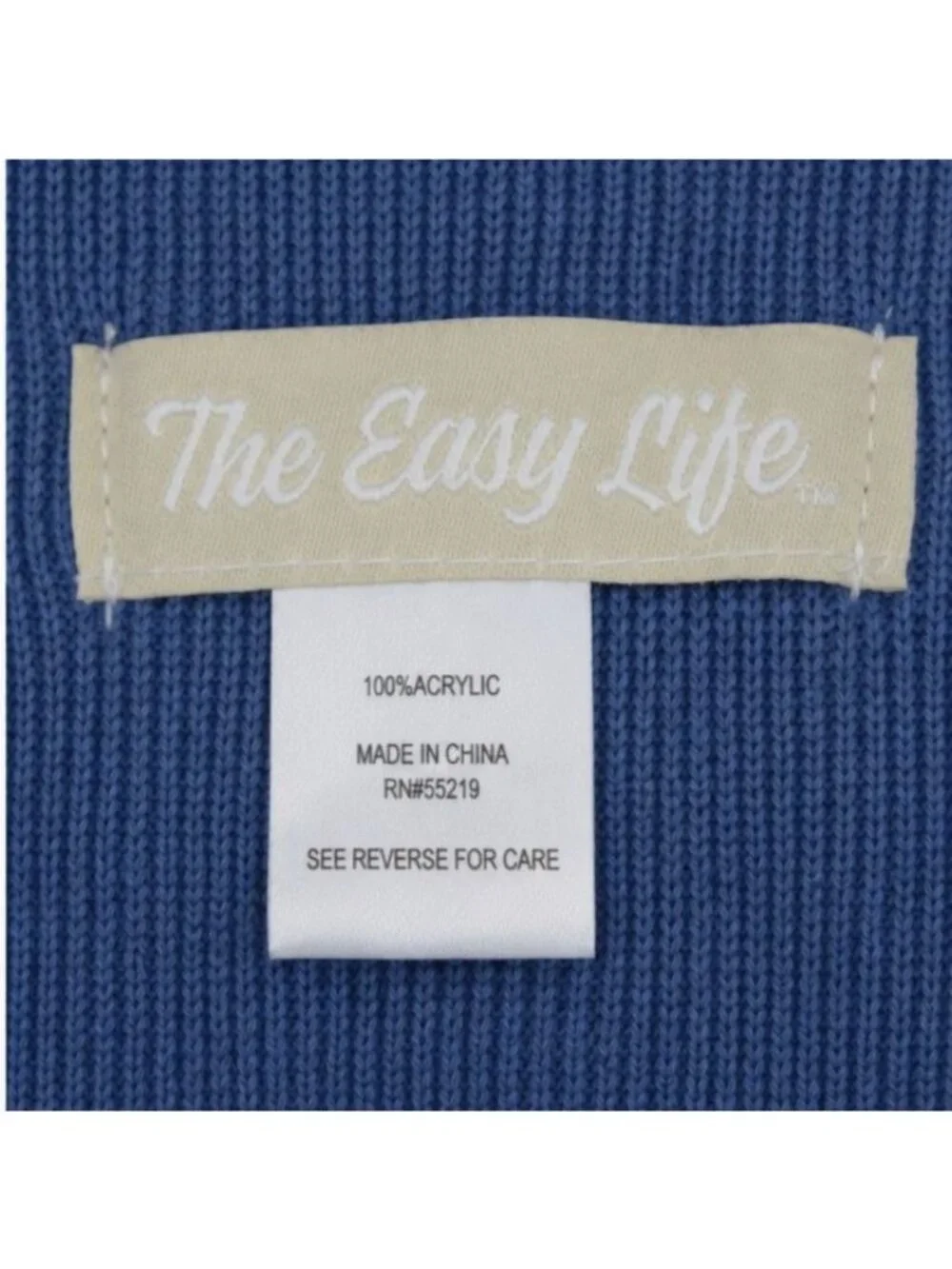 The Easy Life Blue Knit Beanie Hat Gloves Set Unisex Size L XL New
