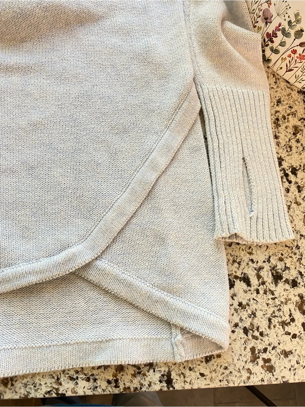 DAKINI ANTHROPOLOGIE Funnel Neck Tulip Hem Tunic Sweater Light Blue S