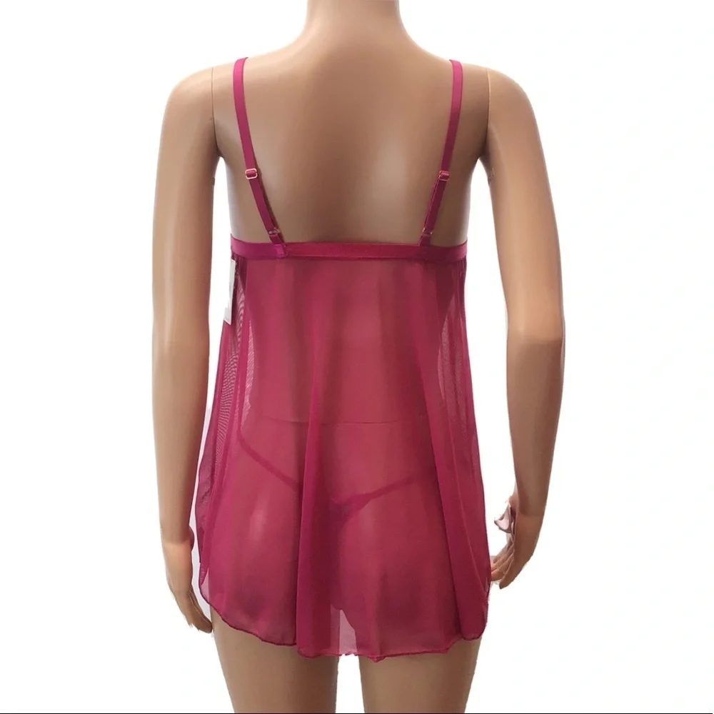 French Affair Vivacious Blush Babydoll Nightie Set