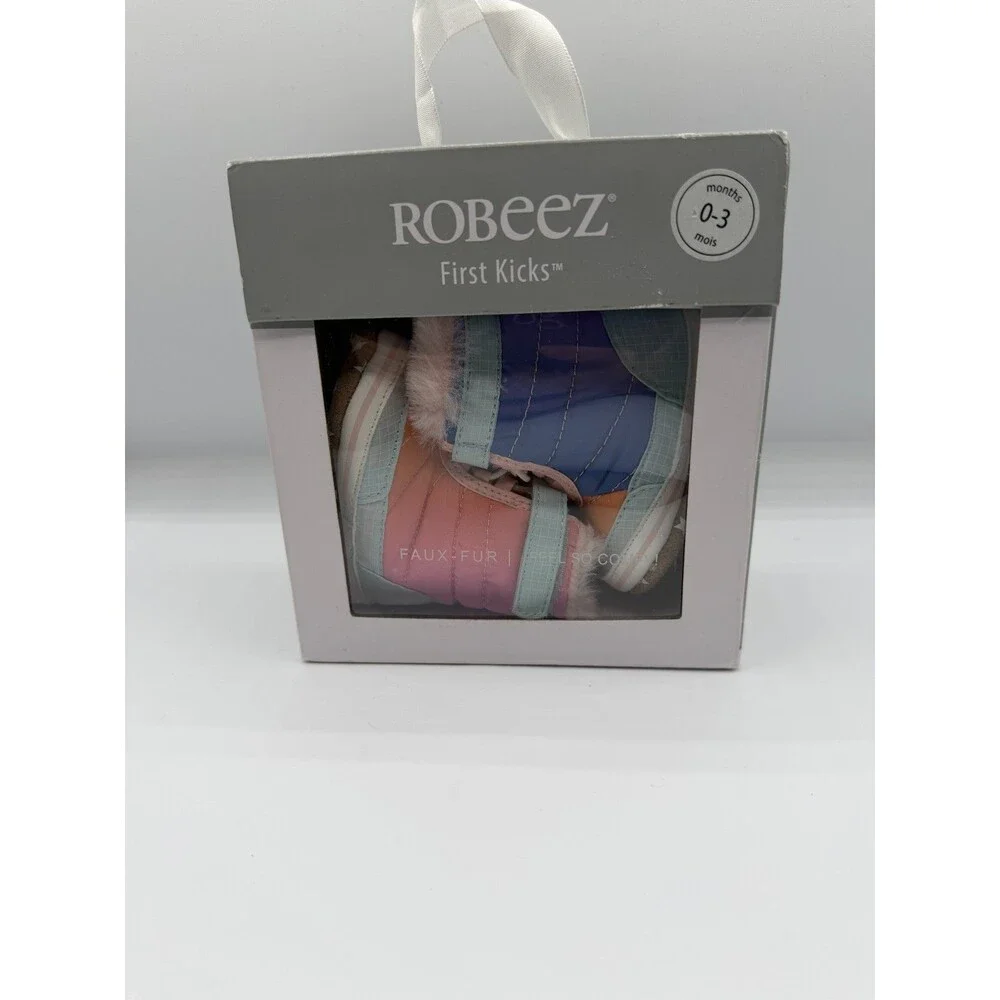 Robeez Soft Soles Premium Leather Shoes For 0-3 Months Pink Flower Detail
