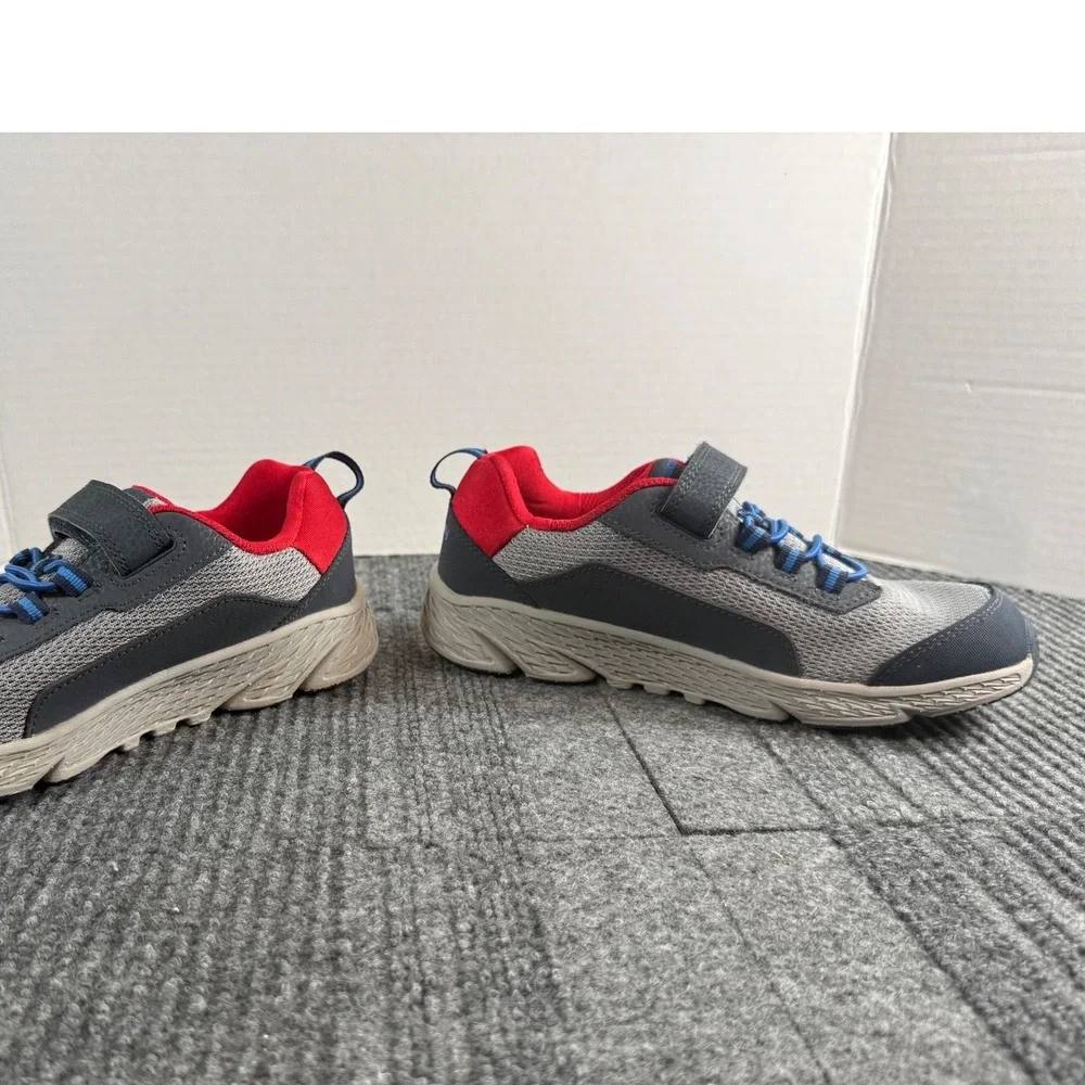 Saucony Kids Wind Shield A/C Sneakers Grey Navy Red Water Repellent SK265056 4M