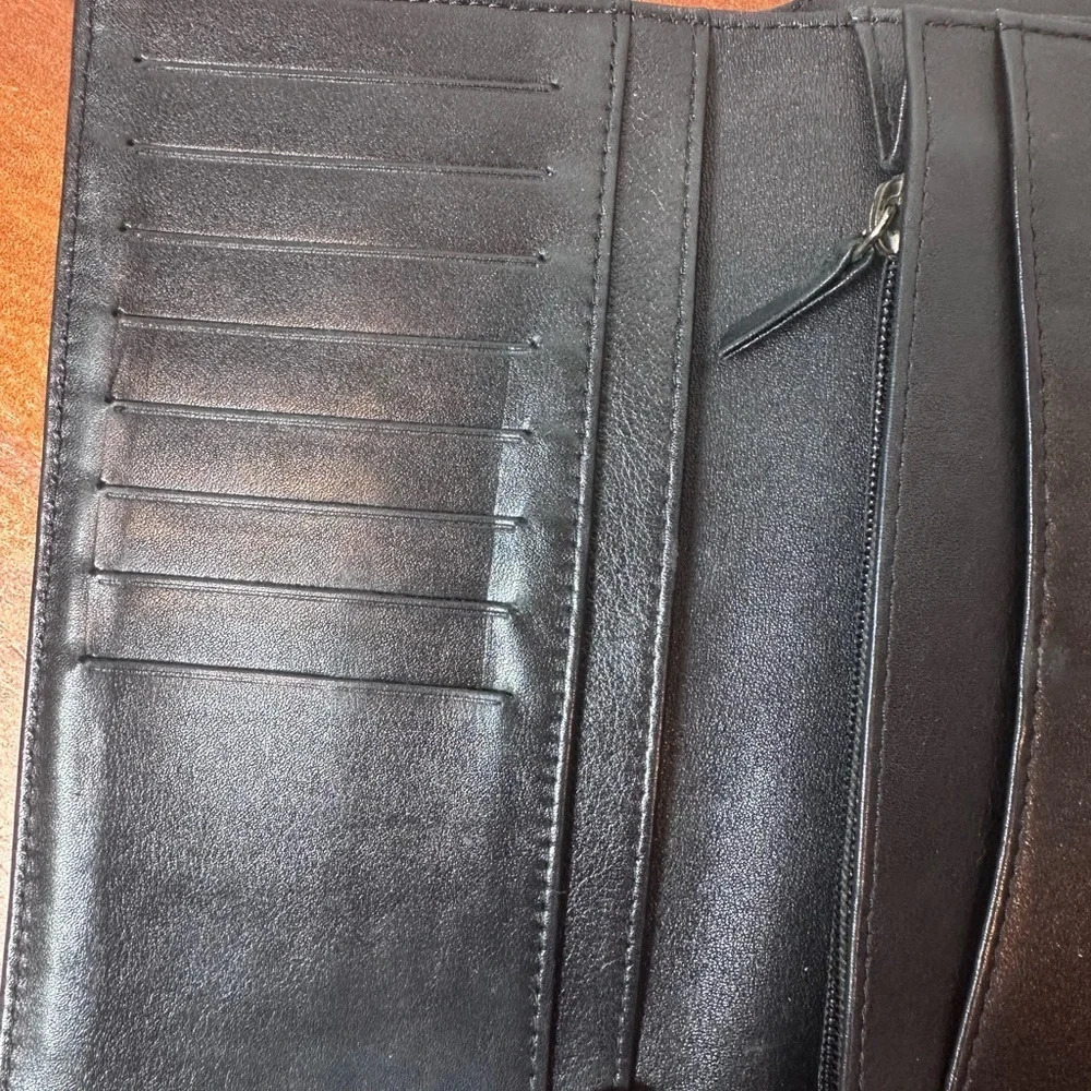 CHANEL Patent Quilted Zip Around Black Wallet