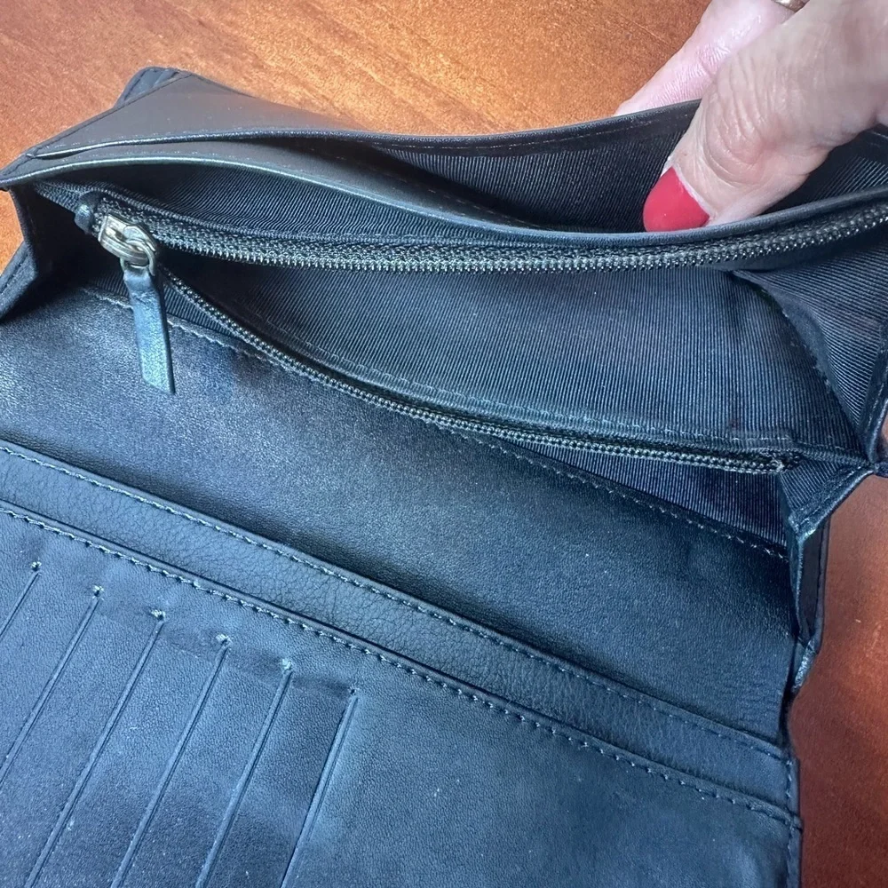 CHANEL Patent Quilted Zip Around Black Wallet