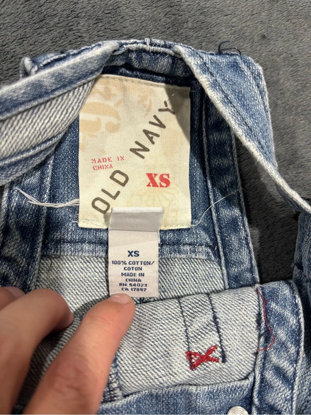 Vintage Old Navy Girls Denim Overall Dress Size XS Light Wash Adjustable Y2K