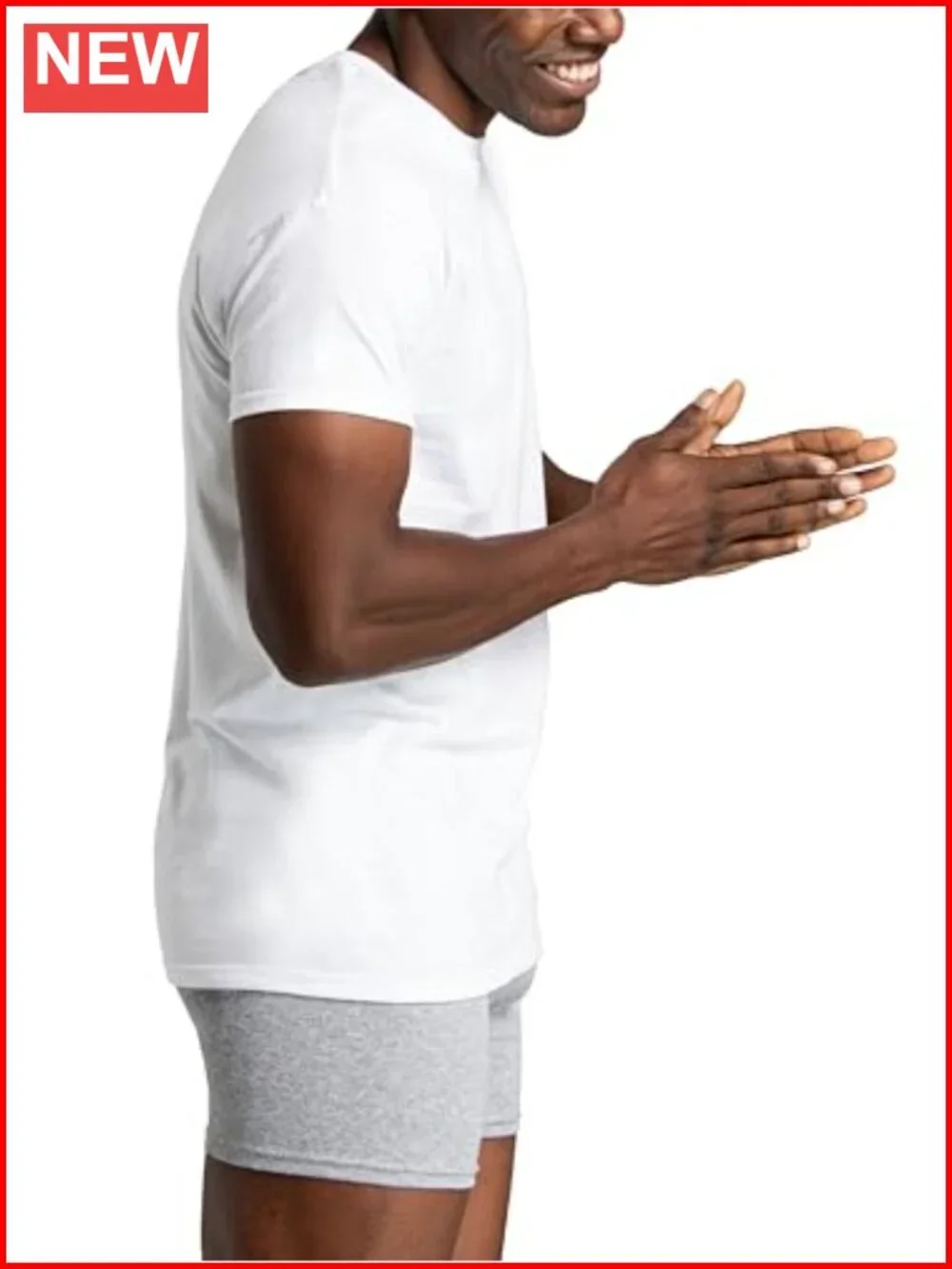 Moisture Wicking Tag Free Crew Tee Undershirts 6 Pack