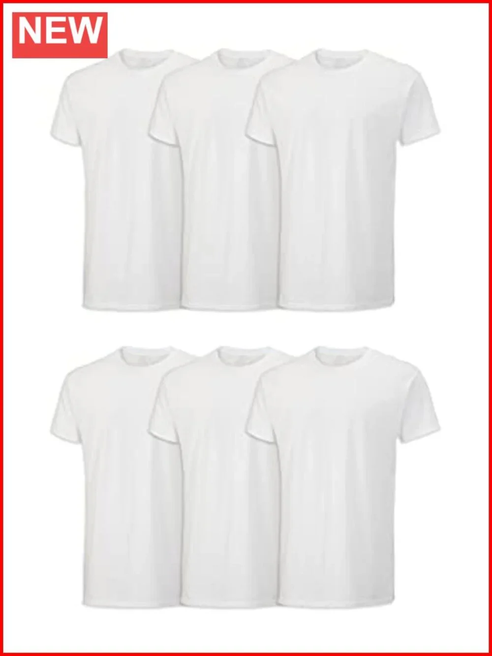 Moisture Wicking Tag Free Crew Tee Undershirts 6 Pack