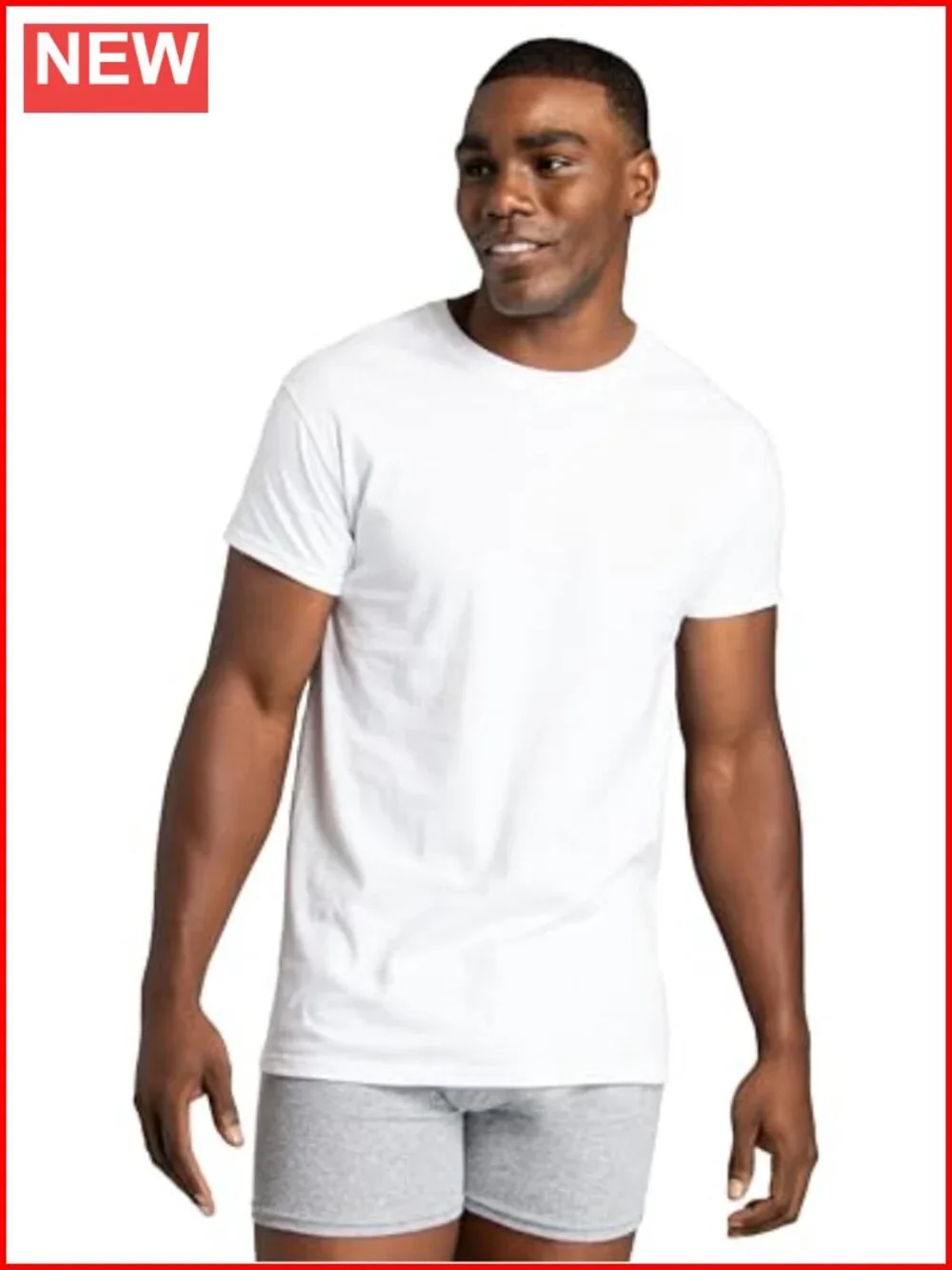 Moisture Wicking Tag Free Crew Tee Undershirts 6 Pack
