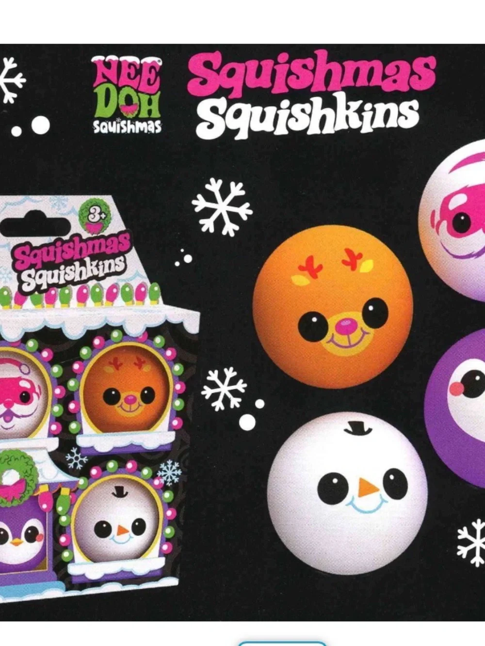 Schylling NeeDoh Squishmas Squishkins Holiday 4 pk- RARE Santa!!