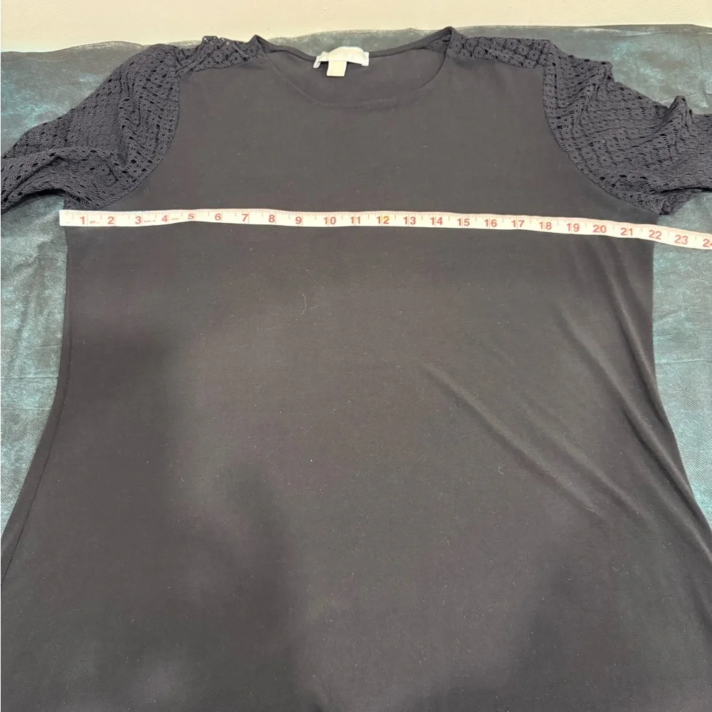 🔥Michael Kors Women’s Black Long-Sleeve Lace-Sleeve Dress Size XL EC🔥