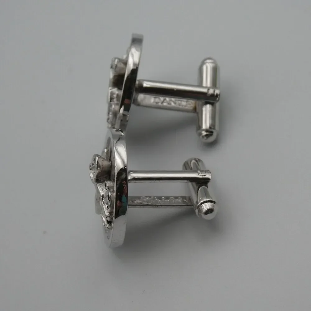 Vintage Shields Dante Silver Tone Antique Car Cufflinks Mid Century 60s Model T